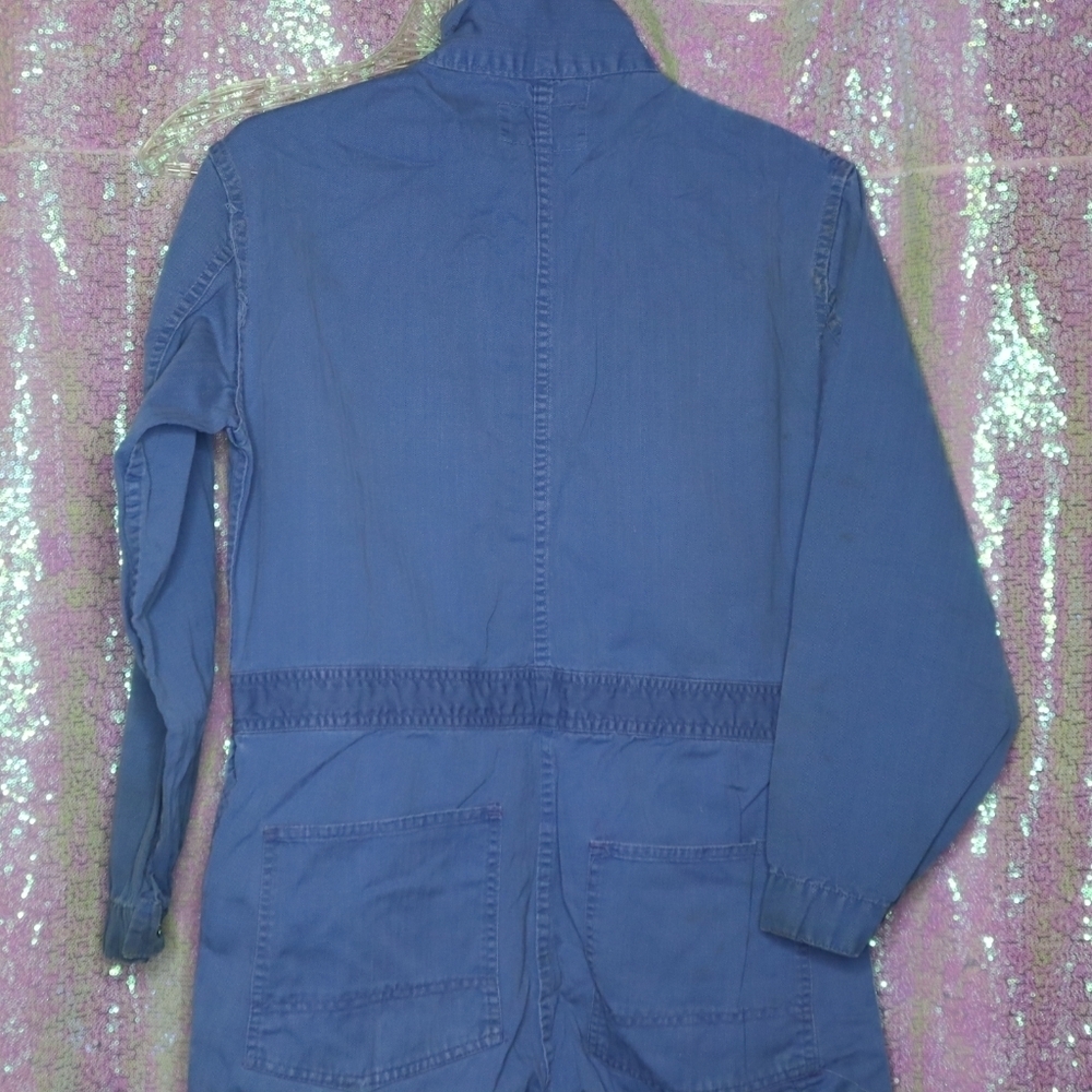VINTAGE BLUE COTTON COVERALLS 40 Euclid Mfg Co Denim Uniform Work Classic Grunge - Picture 6 of 14